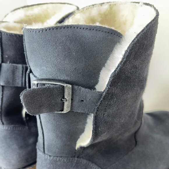 Birkenstock Women's Uppsala Shearling Boots EU 39 US 8-8.5 Grey Blue Suede - Picture 6 of 12
